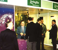 Mel working on an exhibition stand for Levingtons